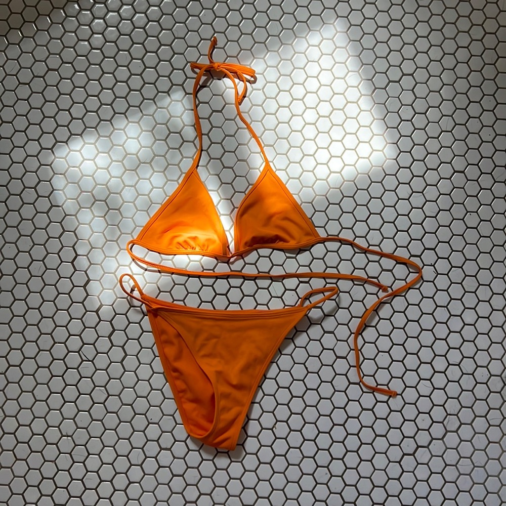 LA HEARTS by PACSUN orange triangle bikini